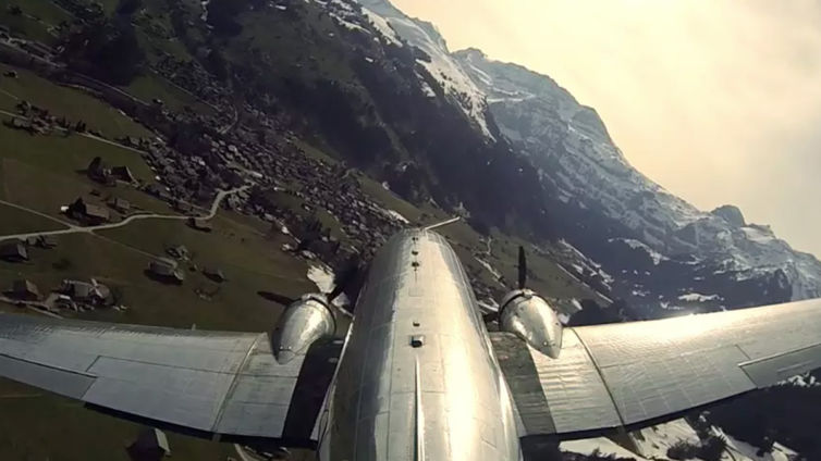 DC-3 Flying in Switzerland