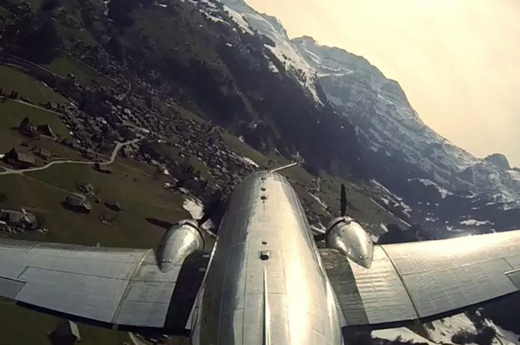 DC-3 Flying in Switzerland
